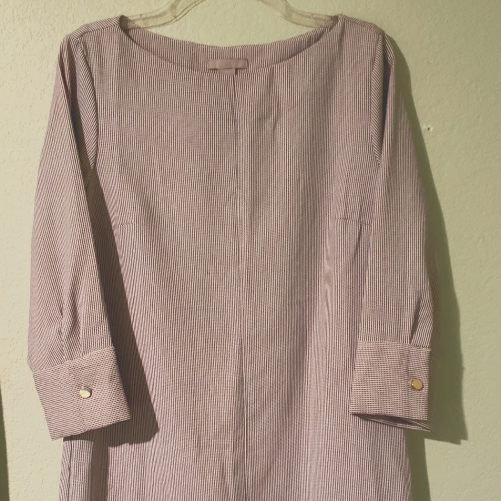 H & M Mini Pinstriped dress black & grey Small
